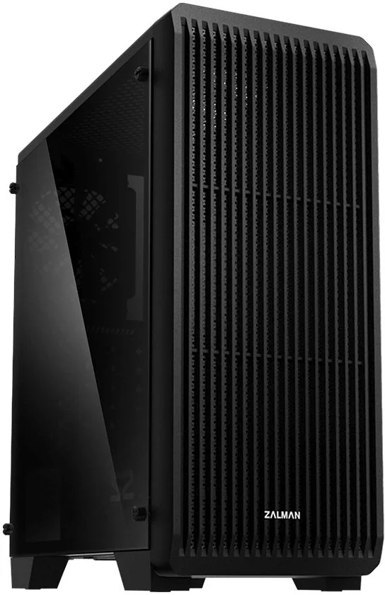 Miditower ZALMAN <S2 TG> ATX, BLACK, TEMPERED GLASS WINDOW, 2x3.5", 2x2.5", 2xUSB2.0, 1xUSB3.0, FRONT 2x120mm без БП