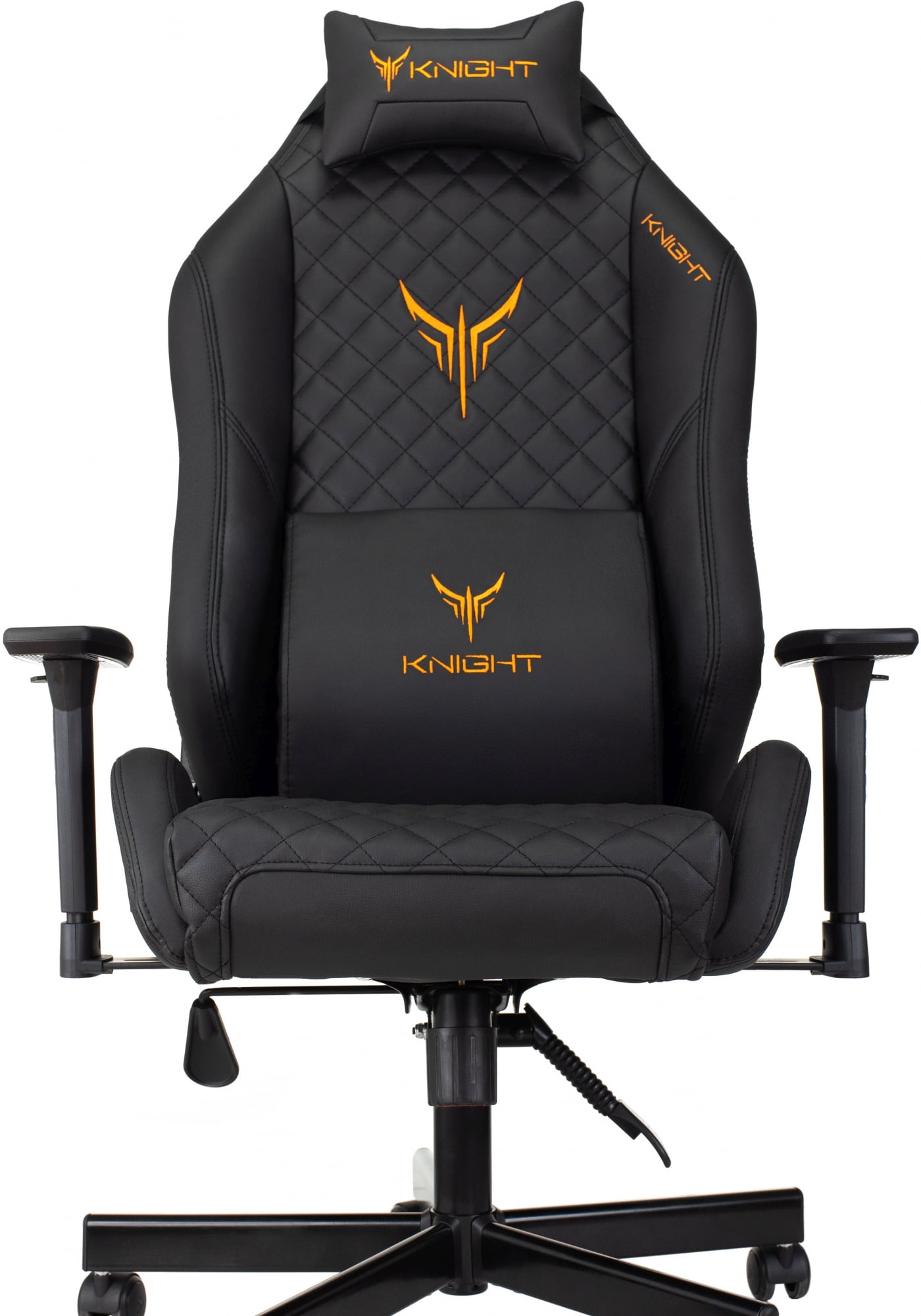 Кресло игровое Knight Rampart черный ромбик экокожа с подголов. крестов. металл