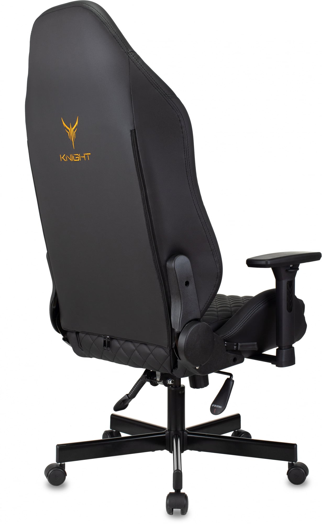 Кресло игровое Knight Rampart черный ромбик экокожа с подголов. крестов. металл
