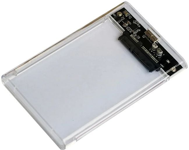 <107119> Внешний контейнер USB3.0 -> SATA 2.5", AgeStar 3UB2P4C, пластик, прозрачный [3UB2P4C]