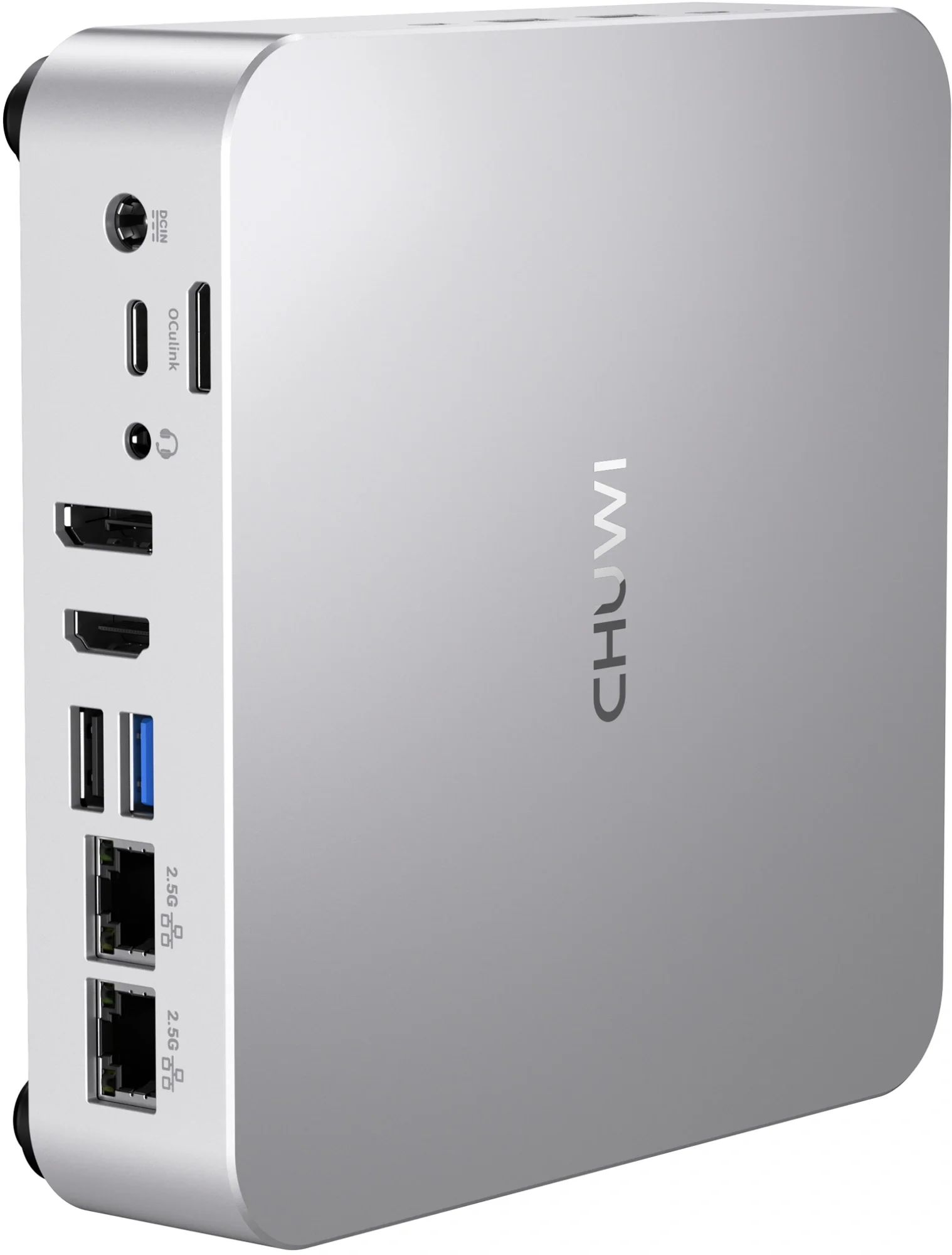 ПК Мини Chuwi AuBox Ryzen 7 8745HS (3.8) 16Gb SSD512Gb 780M Windows 11 Pro 2x2.5GbitEth WiFi BT 120W серебристый/черный