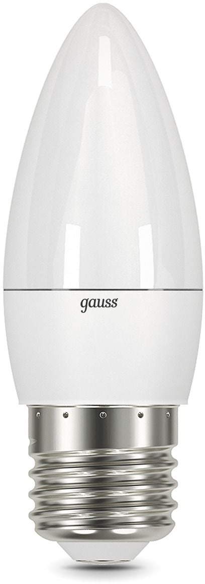 Лампа светодиодная Gauss 103102307 6.5Вт цок.:E27 свеча  220B  6500K  св.свеч.бел.хол. (упак.:10шт)