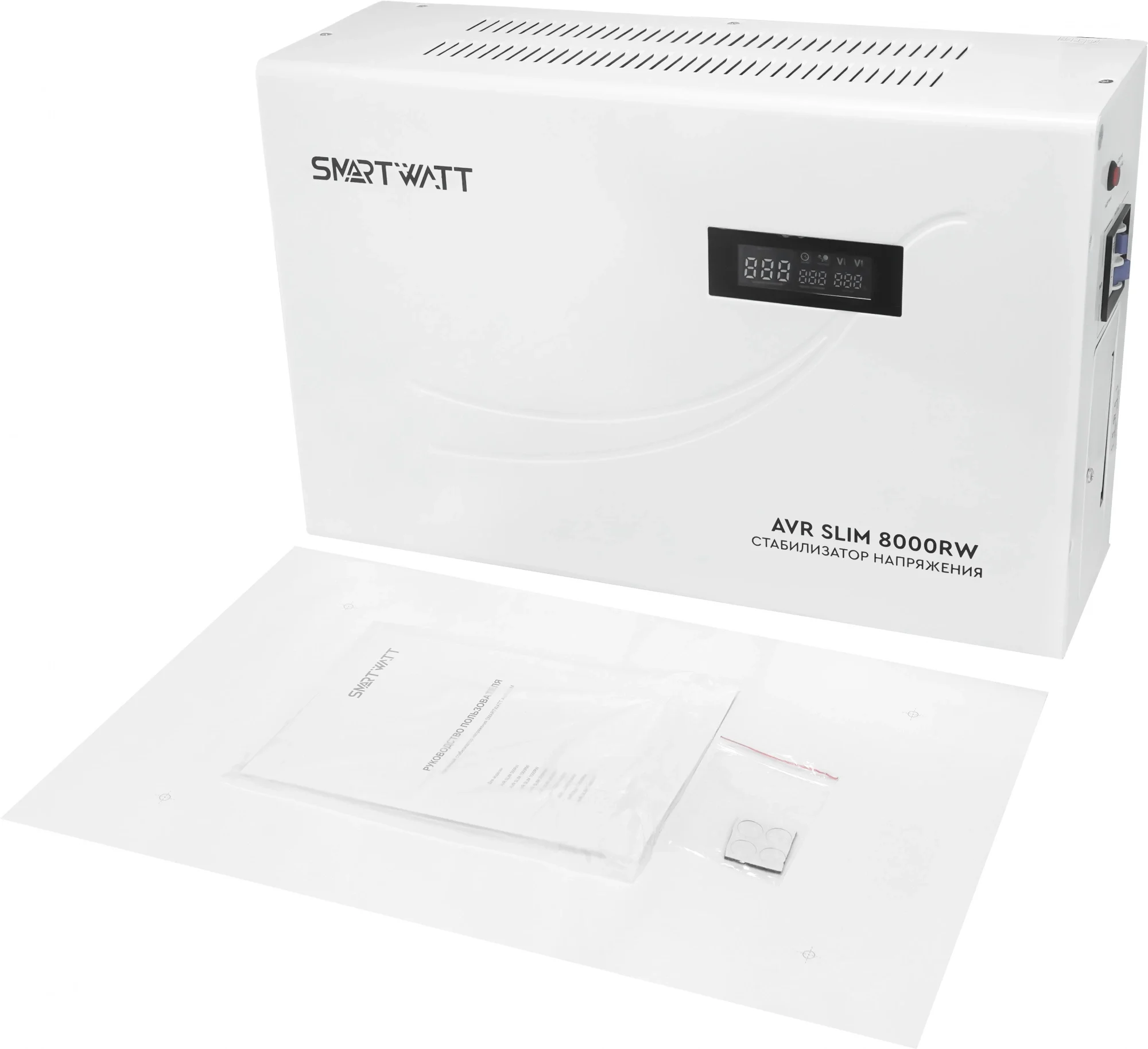 Стабилизатор SMARTWATT 4512020310009, AVR SLIM 8000RW, 8000VA, белый