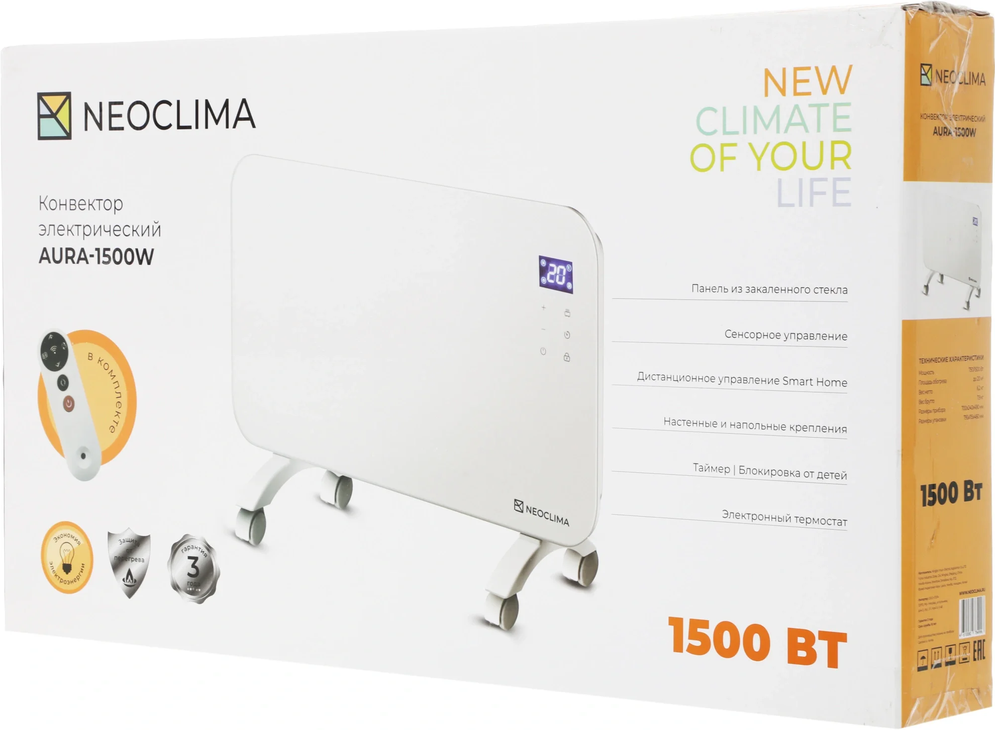 Конвектор Neoclima Aura 1500Вт белый