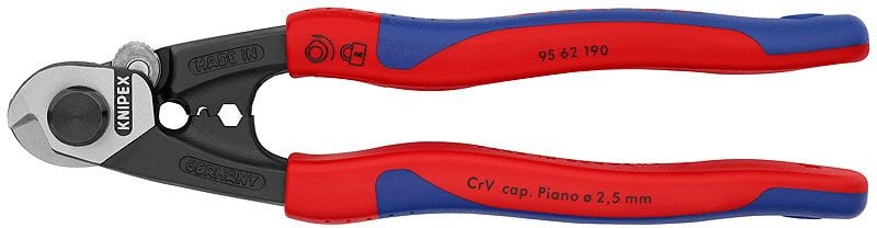 Тросорез KNIPEX 9562190 190мм кабельный ручки с двухкомпонентными чехлами