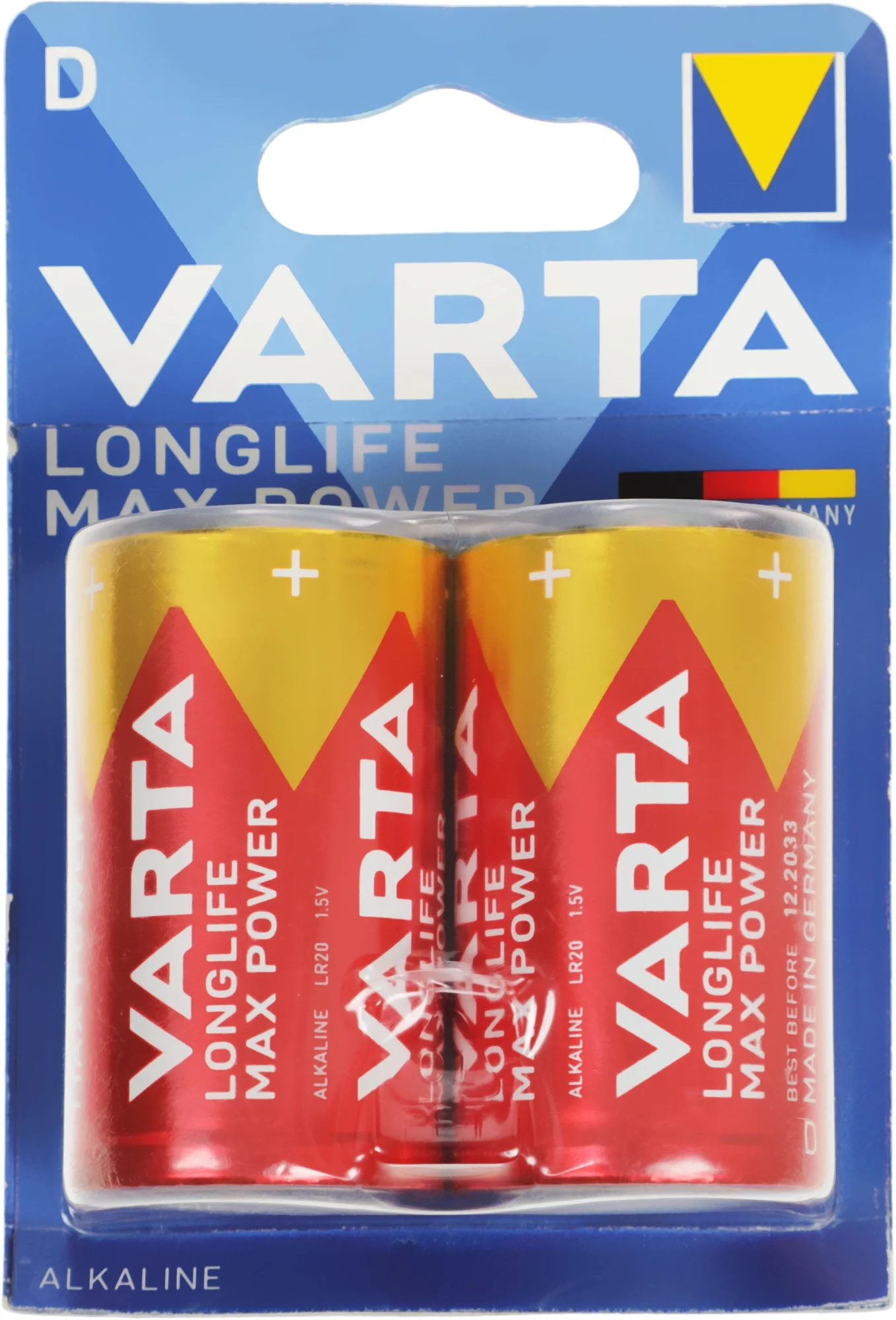 Батарейки VARTA 04720101402, D, 1.5V, 2шт