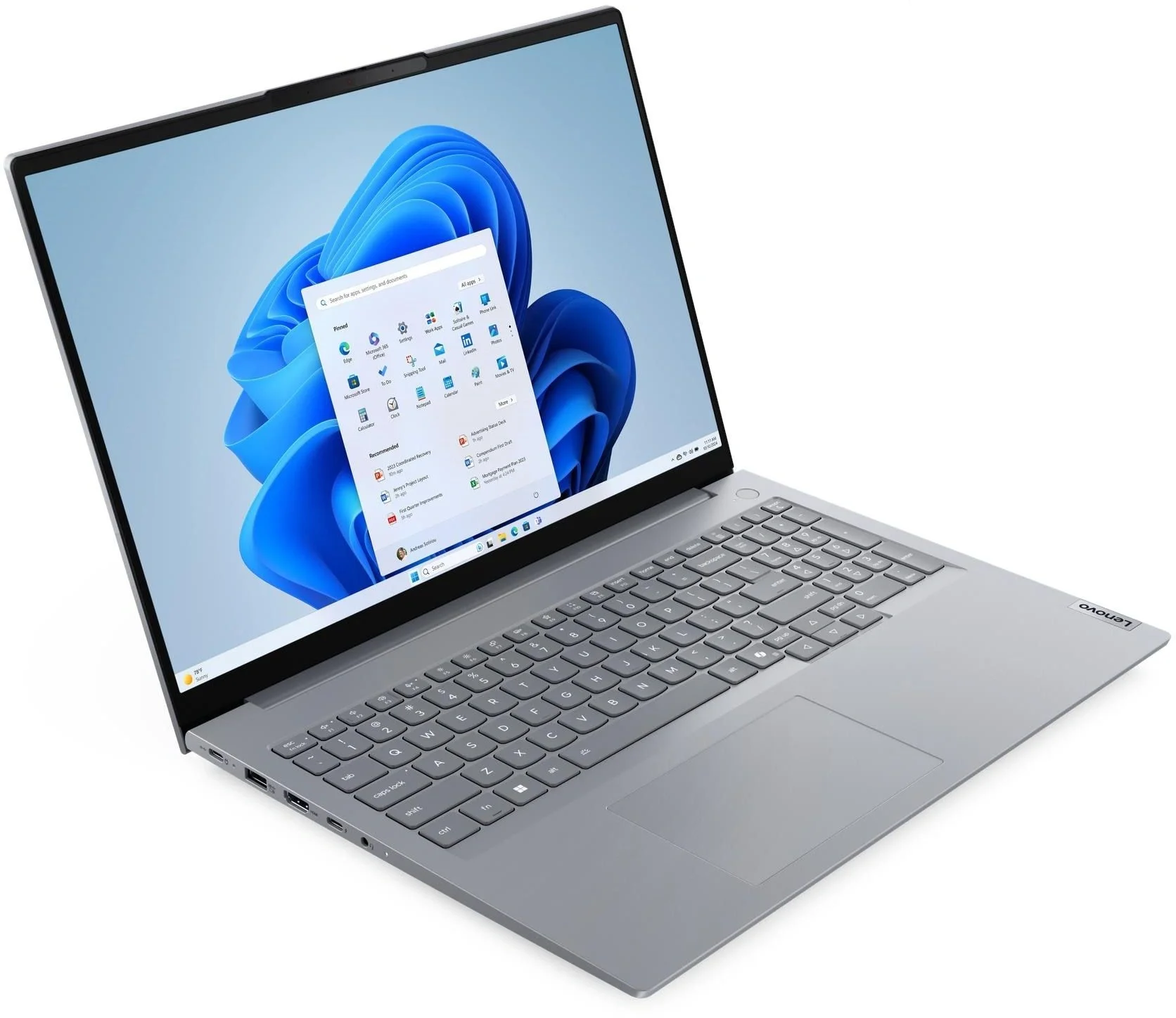 Ноутбук Lenovo ThinkBook 14 G8 IRL - 14", 1920x1200 (WUXGA), Intel Core 7 240H 16 ГБ, SSD 512 ГБ, Intel Graphics, Bluetooth, Wi-Fi, серый, Windows 11 Pro 64, 21SG00KEUS