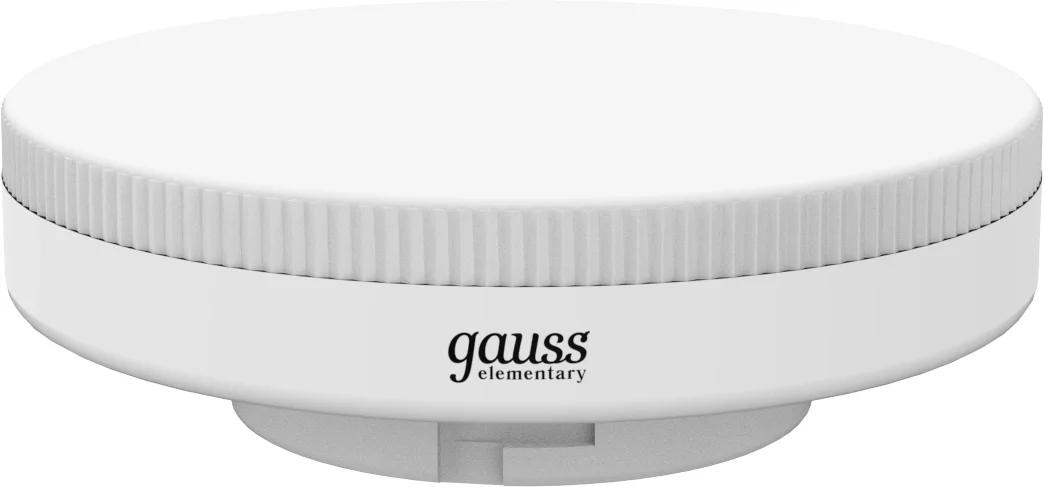 84820V Лампа светодиодная Gauss Elementary 10Вт цок.:GX53 таблетка 220B св.свеч.бел.хол.  (упак.:5шт)  ()