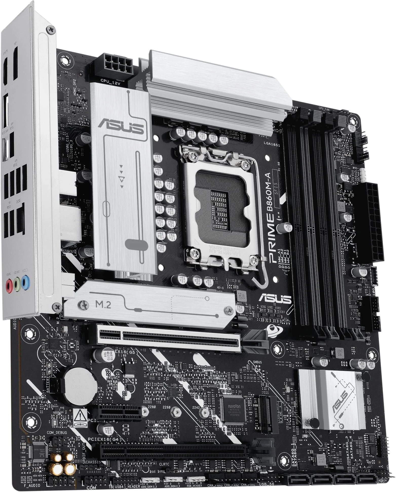 Материнская плата ASUS PRIME B860M-A-CSM, LGA1851, Intel B860, 4xDDR5, 4xSATA, 2xM.2, 1xPCIe 5.0 x16, 1xPCIe 4.0 x4, 1xPCIe x1, 2xDP, 1xHDMI, 1x2.5Gb LAN, 4xUSB 2.0, 2xUSB 3.2 Gen 1, 1xUSB 3.2 Gen 2, 1xUSB-C, 3x3.5 мм, 7.1, mATX