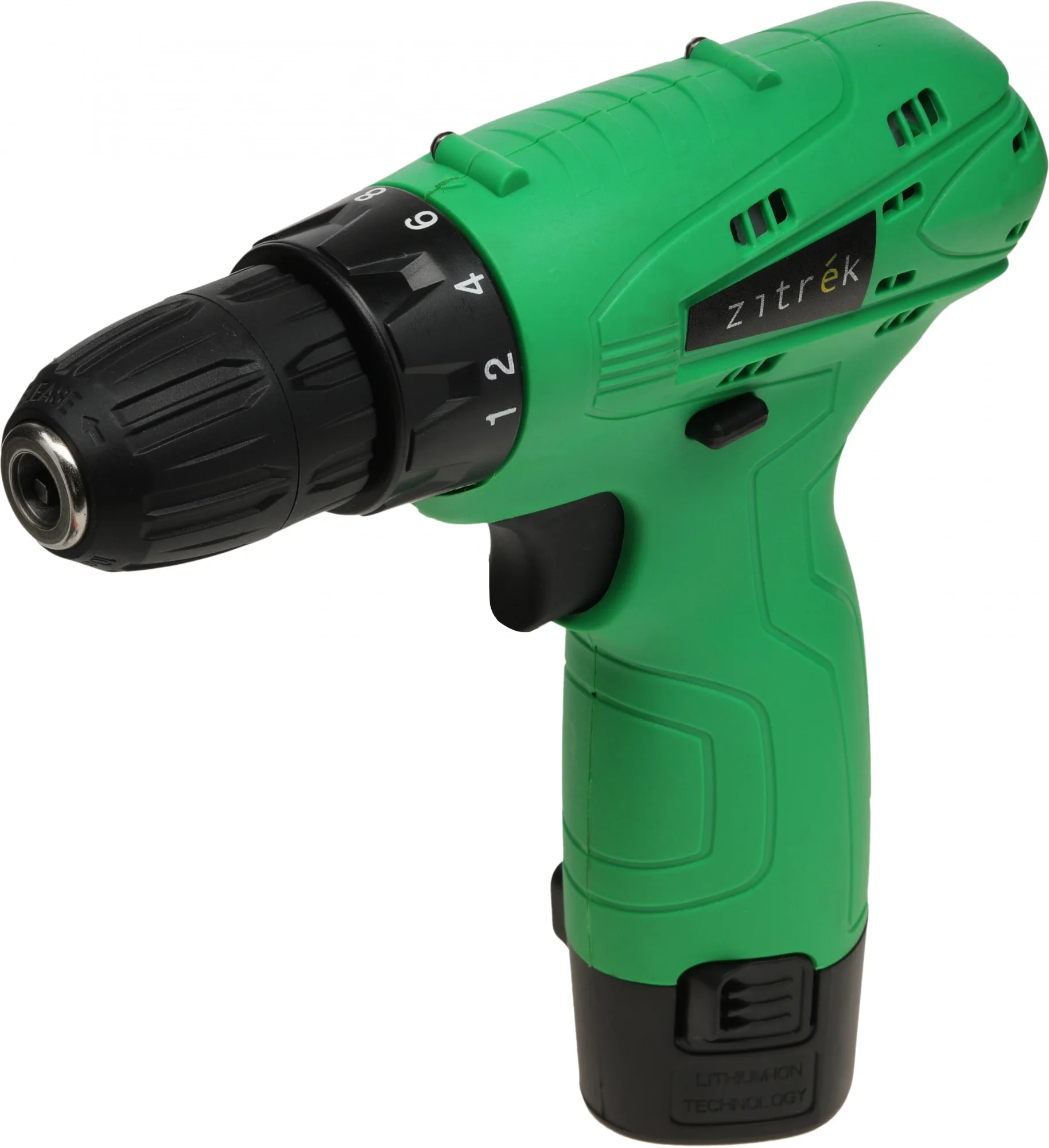 Дрель аккумуляторная Zitrek Green 12-Li { 12В, Li-ion аккумулятор 2шт, ЗУ, бита, кейс } [063-4072]