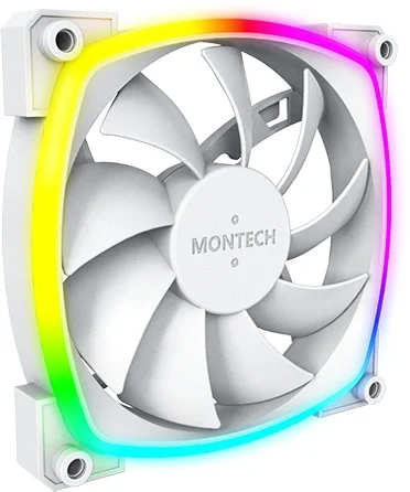 Вентилятор Montech AX 120 PWM WHITE [120 x 120 мм, 4 pin, 800 об/мин - 1600 об/мин, - 27 дБ,  в  комплекте  - 1]