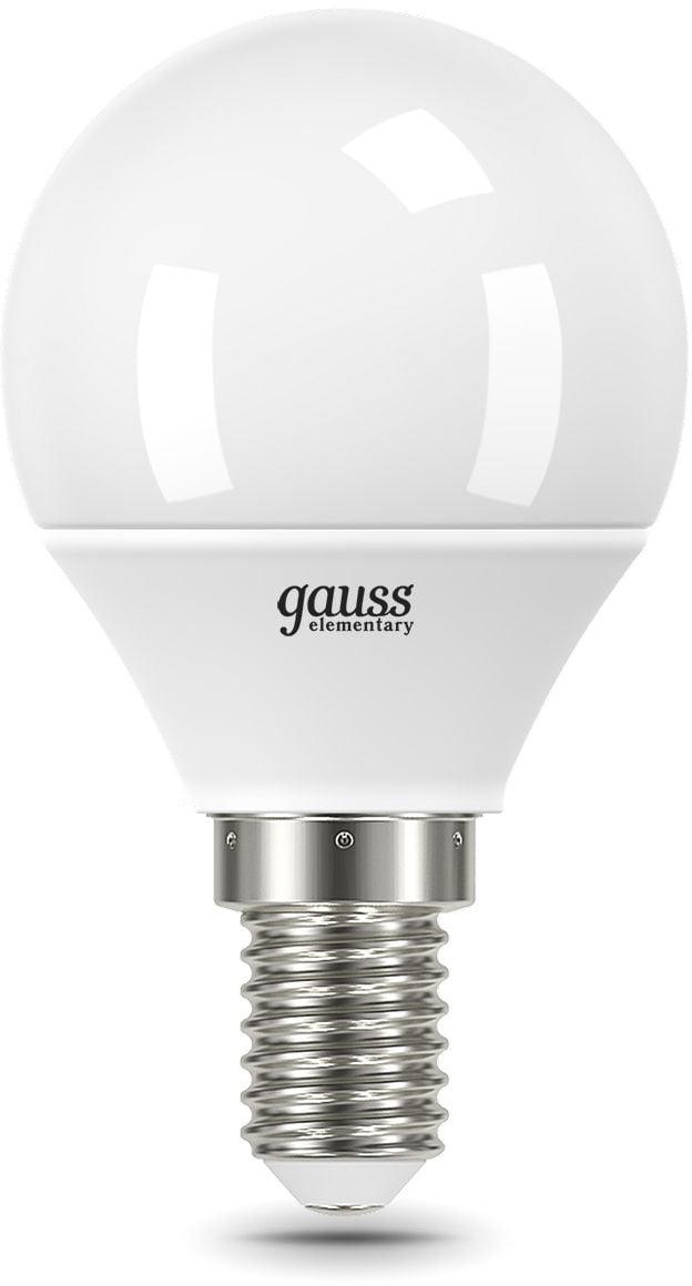 Лампа светодиодная Gauss Globe Elementary 12Вт цок.:E14 шар 220B 3000K св.свеч.бел.теп. P45  (упак.:1шт)  (53112)