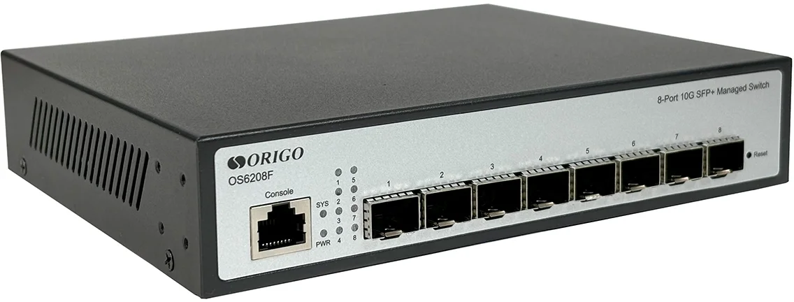 коммутатор ORIGO Управляемый L2 коммутатор, 8x10GBase-X SFP+, консольный порт RJ-45, комплект для установки в 19" стойку