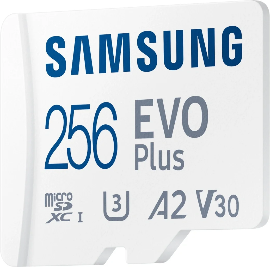 Samsung EVO Plus <MB-MC256SA> microSDXC Memory Card 256Gb Class10 UHS-I U3 A2 V30 + microSD-->  SD  Adapter