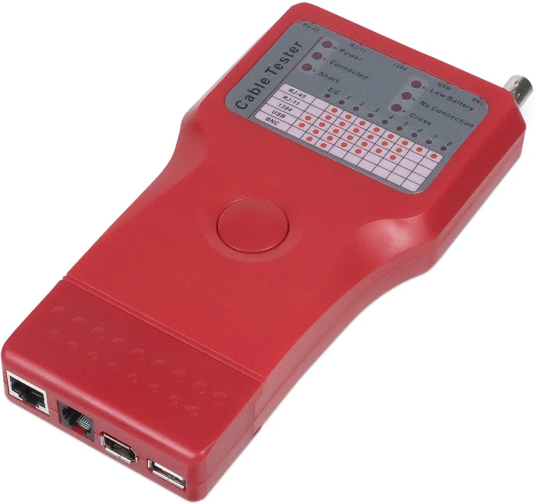 CT-SLT-5-1 Тестер Cabeus  для витой пары, коаксиала, телефона, USB, 1394 (батарея в  комплекте, светодиод состояния)