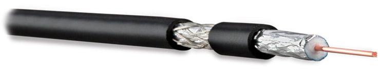 Кабель коаксиальный Hyperline COAX-RG6-CU-500 RG-6, 75 Ом (ТВ, SAT, CATV), жила - 1.00 мм (медь, solid), экран - фольга+оплетка(луженная медь, 48%)+фольга, изоляция PVC (+75 C - -20 C) (бухта 500 м)