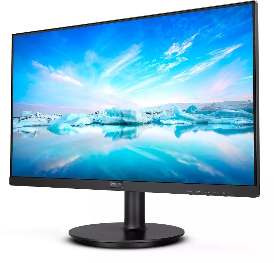 Монитор Philips - 222V8LA (00/01), 21.5", 16:9, VA, 4 мс, 250cd/m², 3000:1, 1920x1080 (Full HD), 75 Гц, VGA, 1x HDMI, 1x DP, speakers, цвет чёрный, 222V8LA (00/01)