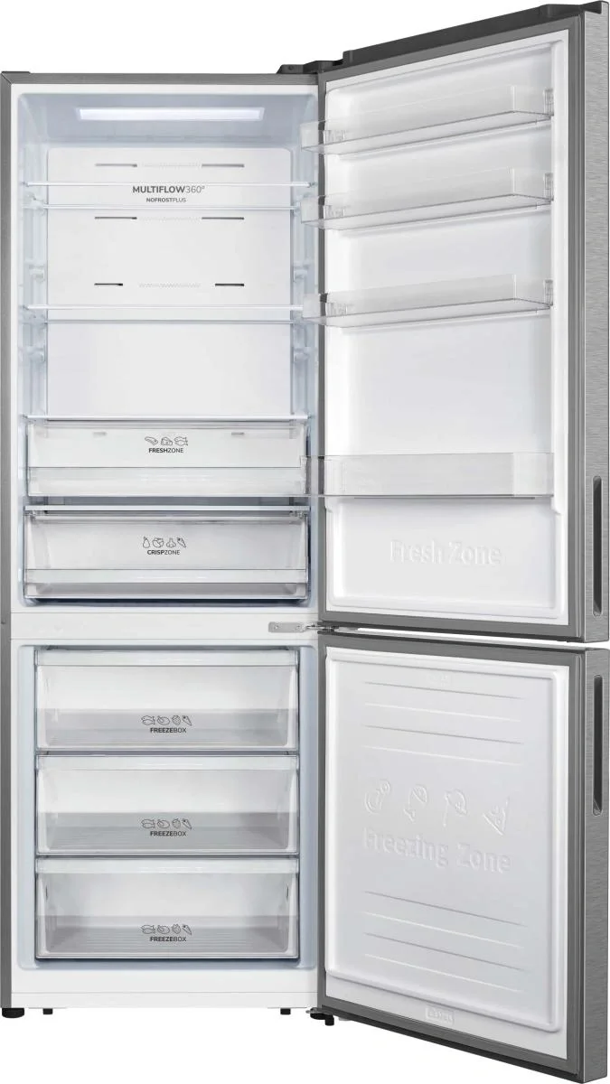 Холодильник Gorenje NRK720EAXL4 серый двухкамерный 347/109л морозилка снизу, No Frost