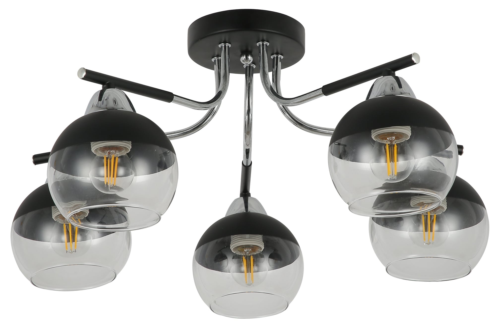 Hiper H181-5 Люстра HIPER  H181-5 5E2760Вт BLACK/CHROME