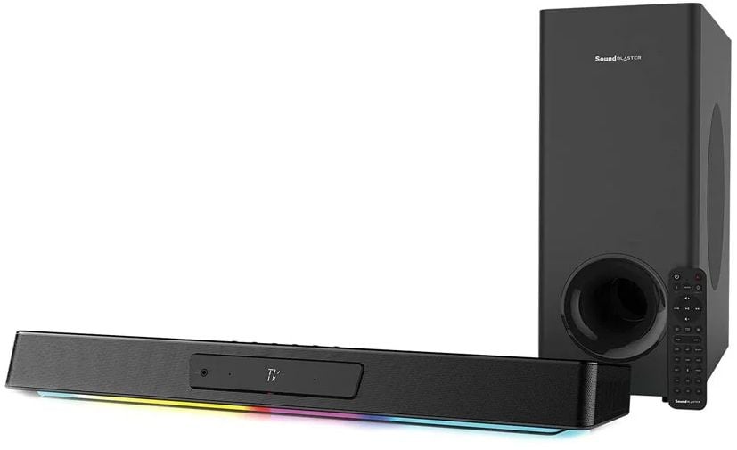 Саундбар CREATIVE - Sound Blaster Katana V2, 2.1, sub, 126W, 50Гц-20КГц, Bluetooth, USB, optical in, 1 speakers, цвет чёрный, 51MF8380AA000