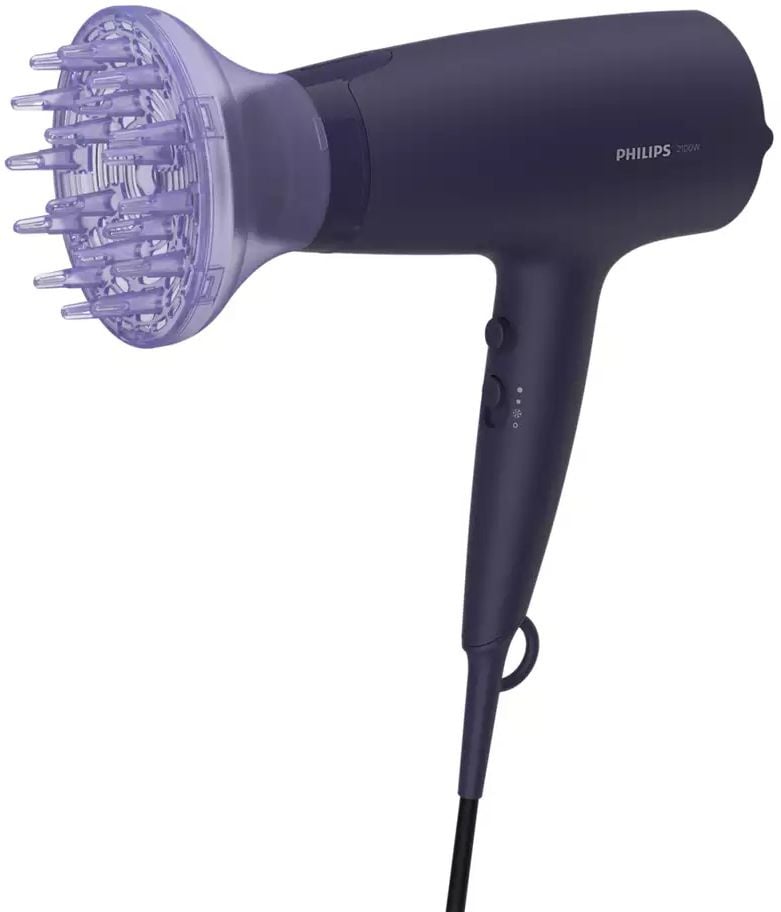 PHILIPS BHD360/20 Фен,2100 Вт, 6 режимов, ионизация, ThermoProtect, концентратор, диффузор, шнур 1,8 м. Цвет: синий.