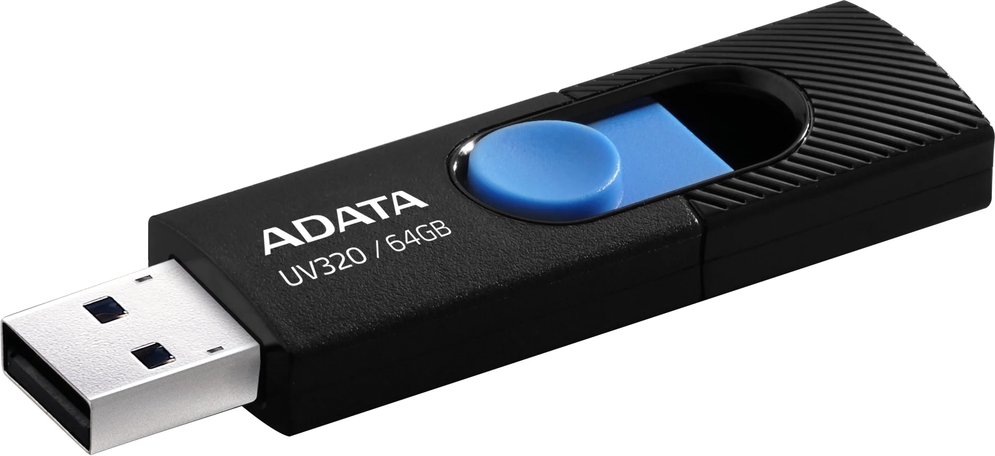 USB накопитель ADATA - UV320, USB Type A (USB 3.2 Gen 1), 64 ГБ, read speed-100MB/s, цвет чёрный, AUV320-64G-RBKBL