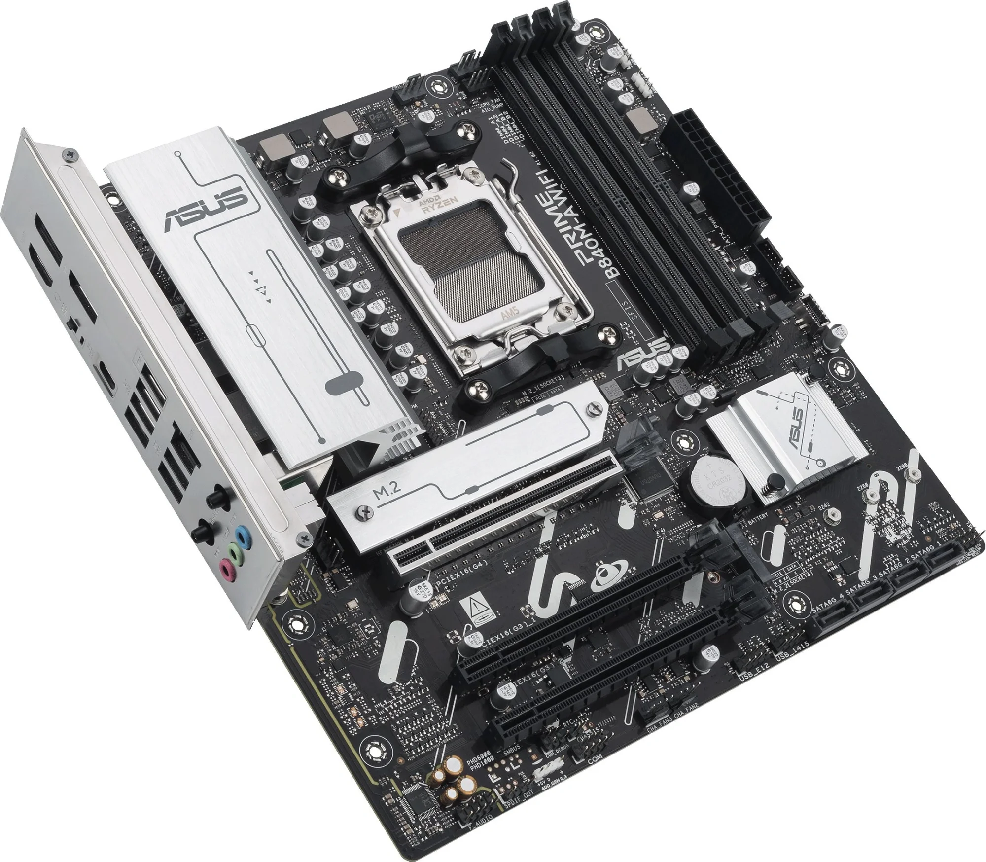 ASUS PRIME B840M-A WIFI (Socket AM5, mATX, 4xDDR5(192GB), 2xDP/HDMI, 1xPCIe 4.0x16/2xPCIe 3.0x16, 1xLAN (2.5GbE), Wi-Fi, BT, 4xSATA 6Gb/s, 3xM.2, 1xType-C, 2xUSB 3.2, 4xUSB 2.0)