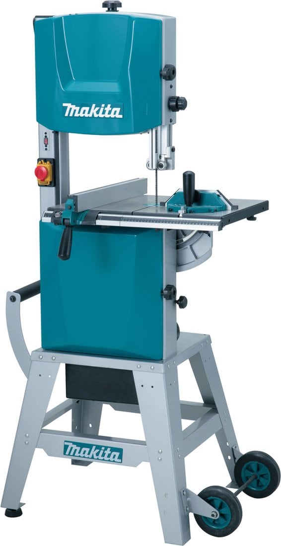 Makita LB1200F Пила ленточная [LB1200F] {900Вт,400\800м\мин,рез-165х305мм,81.2кг,кор,стол на ножках,подсв,угл направляющая+5полотен}
