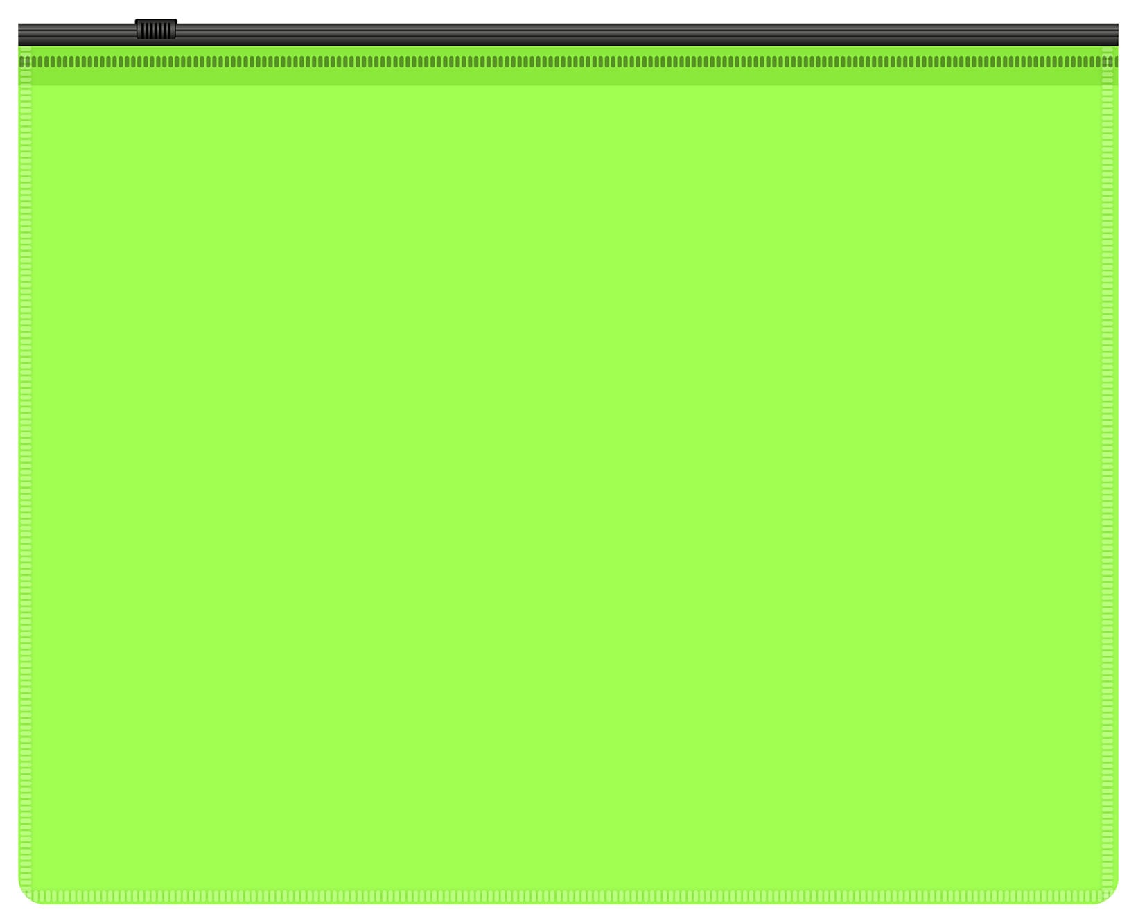 Папка на молнии ZIP Бюрократ Double Neon DNEBPM4ALETTBL A4+ полипропилен 0.15мм, салатовый, цвет молнии черный