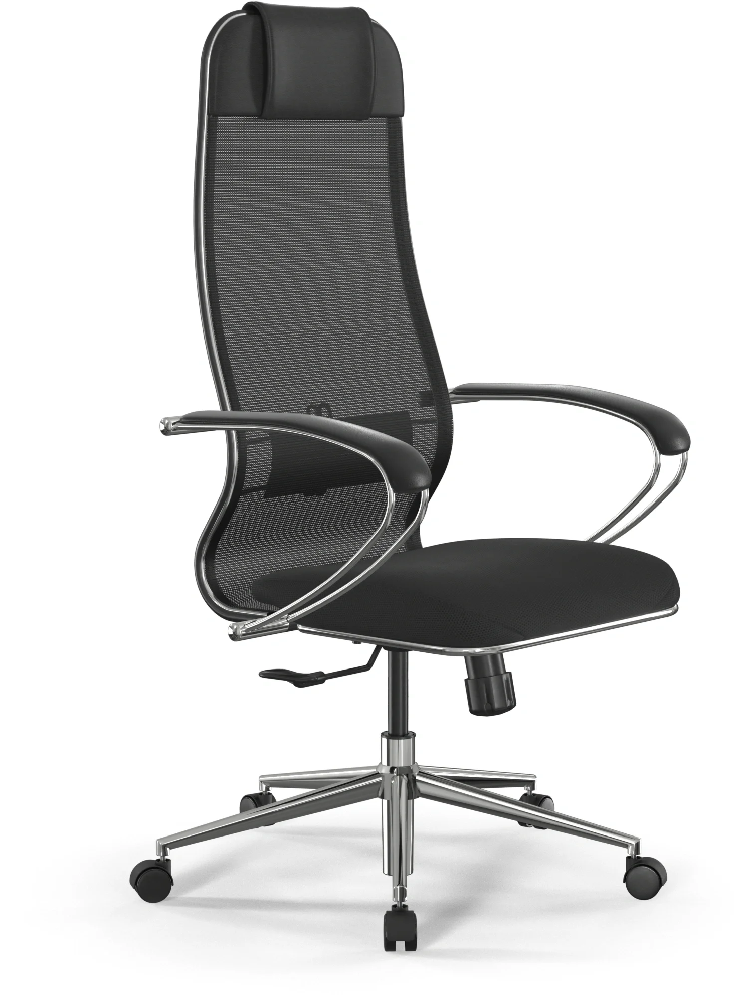 Z316737895 Кресло Метта ErgoLife Set 15 черный сиденье черный сетка с подголов.  крестов. металл хром