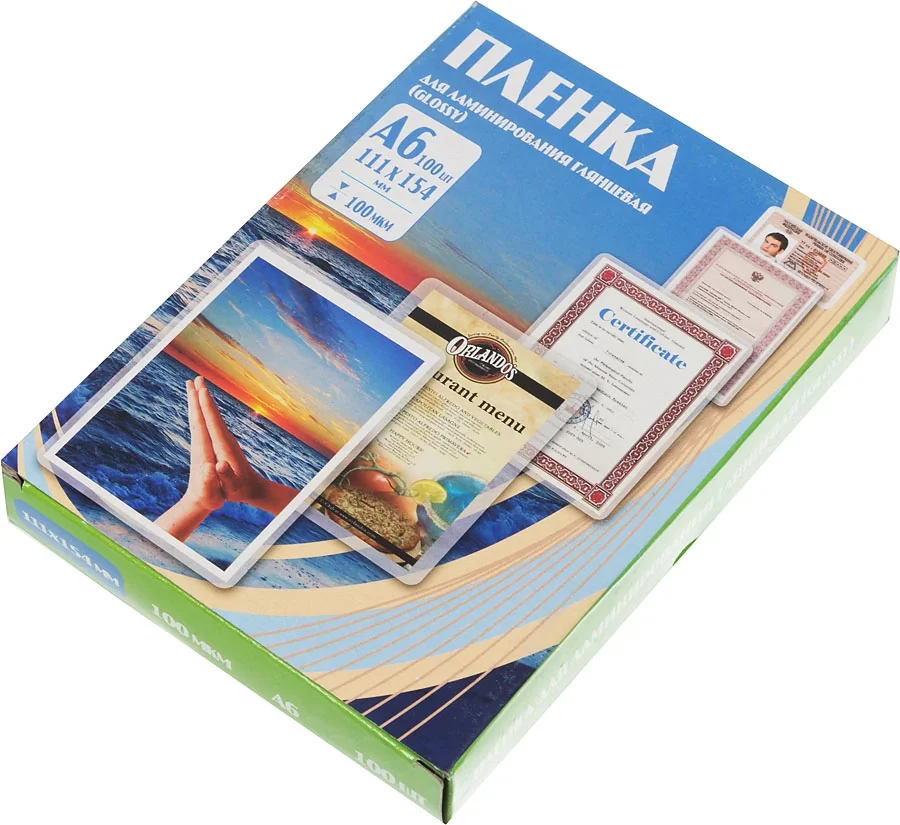 Пленка для ламинирования Office Kit 100мкм A6 (100 шт) глянцевая 111x154 мм PLP111 (PLP111*154/100)
