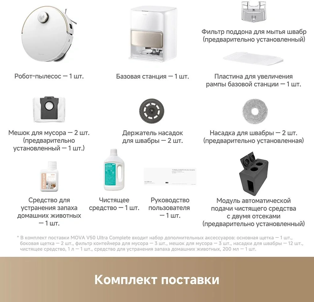 Пылесос-робот Trouver V50 Ultra Complete 75Вт белый