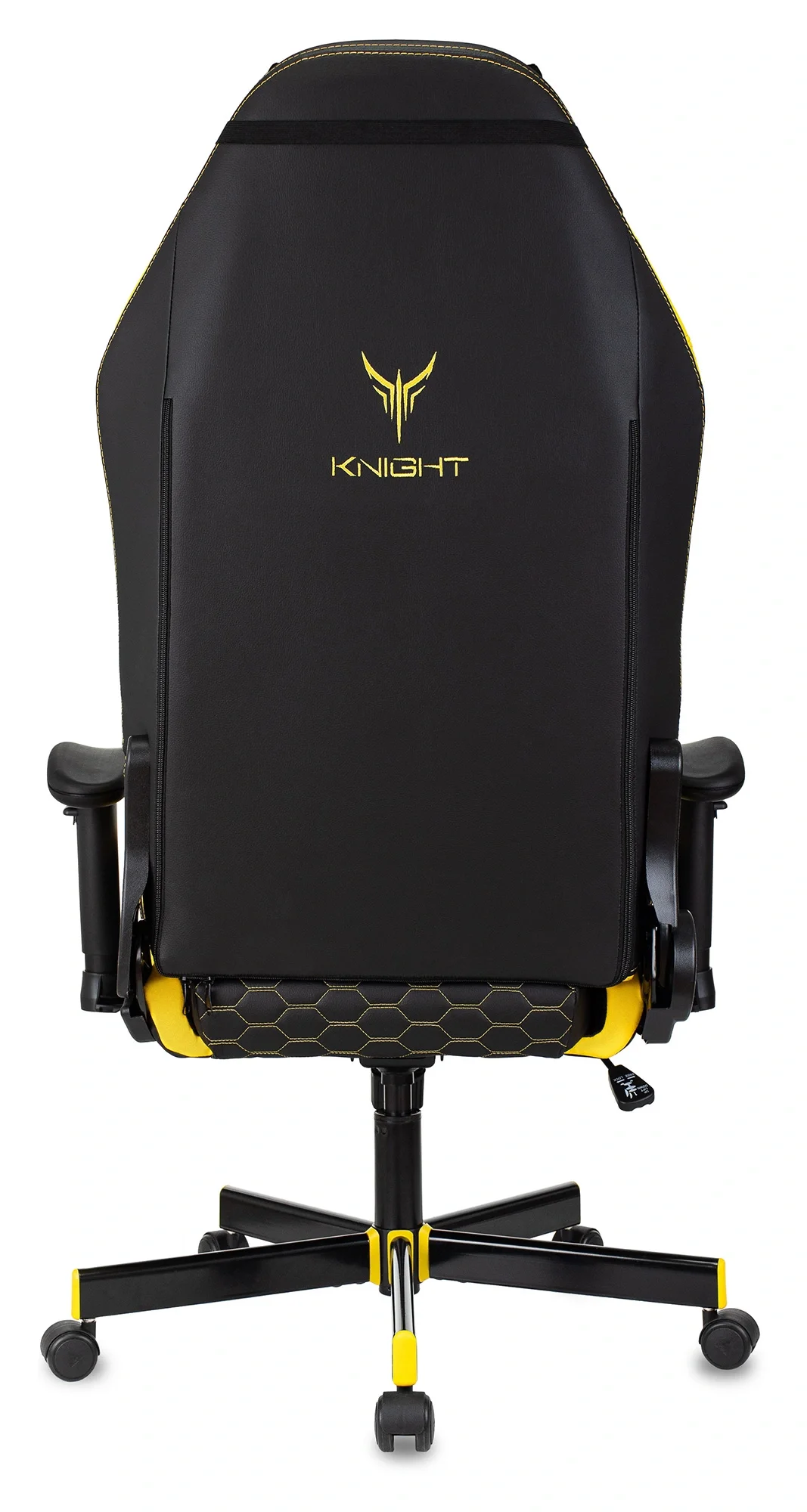 Кресло игровое Knight Neon черный/желтый соты экокожа с подголов. крестов. металл