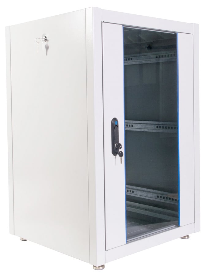 Напольный шкаф ЦМО - ШТК-ЭКОНОМ, 18U, высота-920мм, глубина-800 мм, ширина-600 мм, стеклянная дверь, съемные стенки, max-540кг, полезная глубина-715мм, IP20, цвет серый, ШТК-Э-18.6.8-13АА