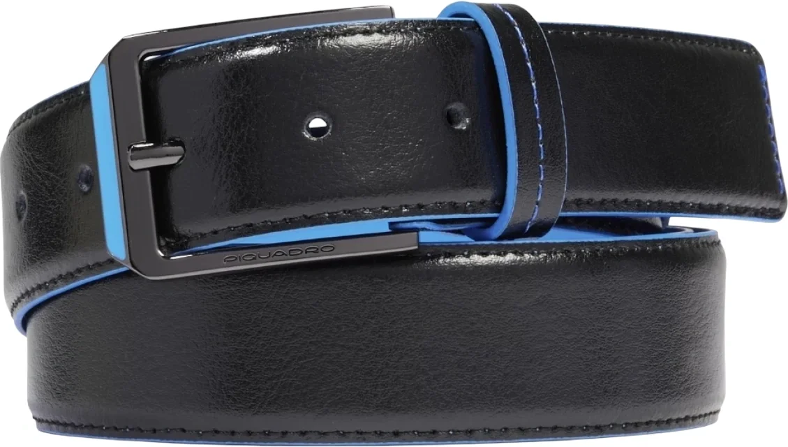 Ремень мужской Piquadro Blue Square CU6743B2/N регулир. 125х3.5см черный натур.кожа