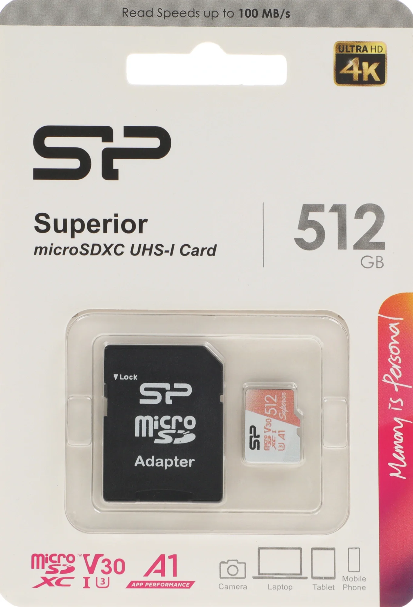 <091370> Карта памяти microSD 512Gb Silicon Power microSDXC Superior A1 Class 10 UHS-I U3 + адаптер SD [SP512GBSTXDV3V20SP]