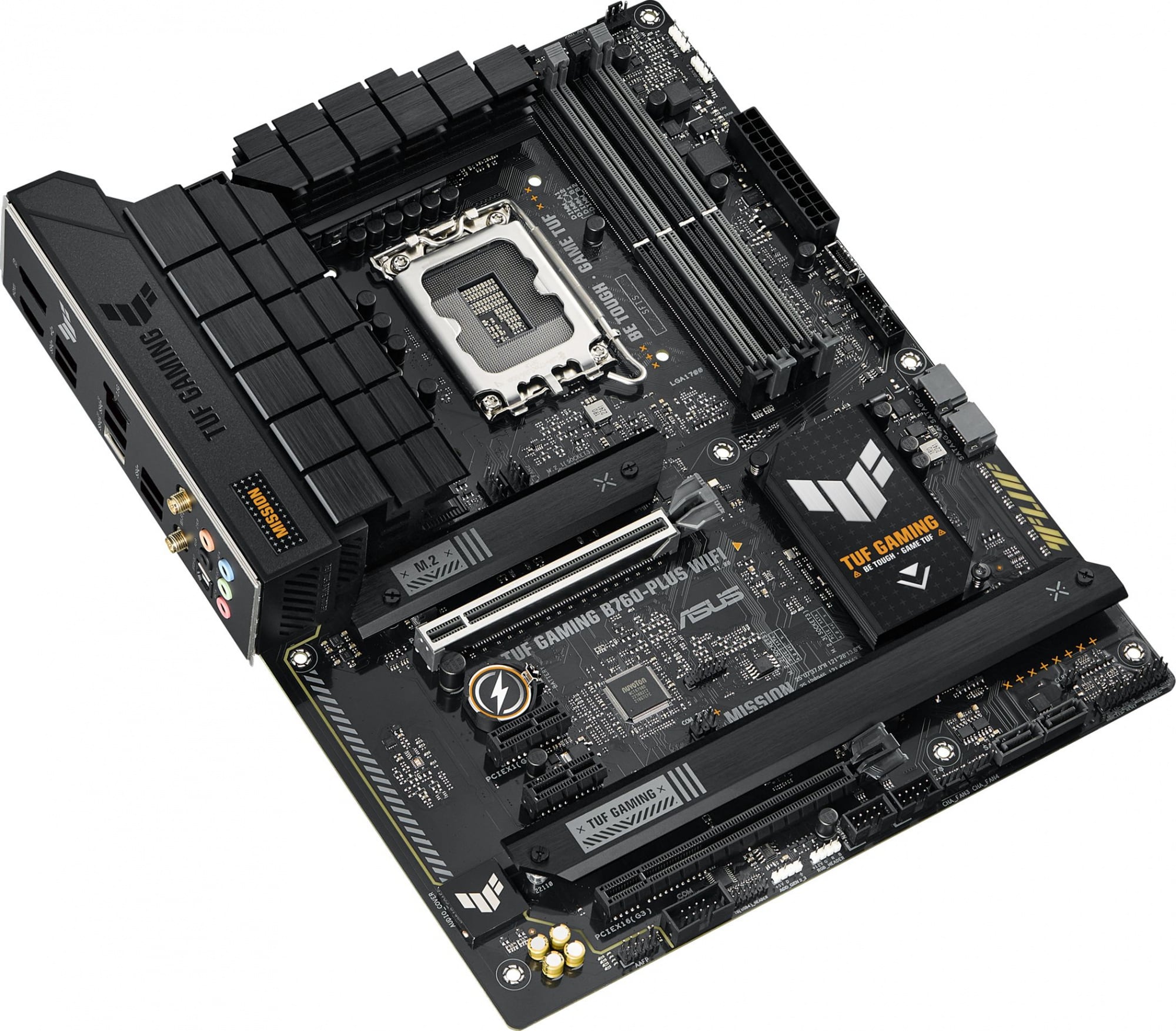 Материнская плата Asus - TUF GAMING B760-PLUS WIFI, ATX, Intel B760, 1xLGA 1700, 4xDDR5 до 192ГБ, 1x2.5GbE, audio, M.2, Wi-Fi, Bluetooth, HDMI, DP, 4xSATA, 1xUSB2.0, 4xUSB3.2, 1xUSB3.2 Type C, TUF GAMING B760-PLUS WIFI