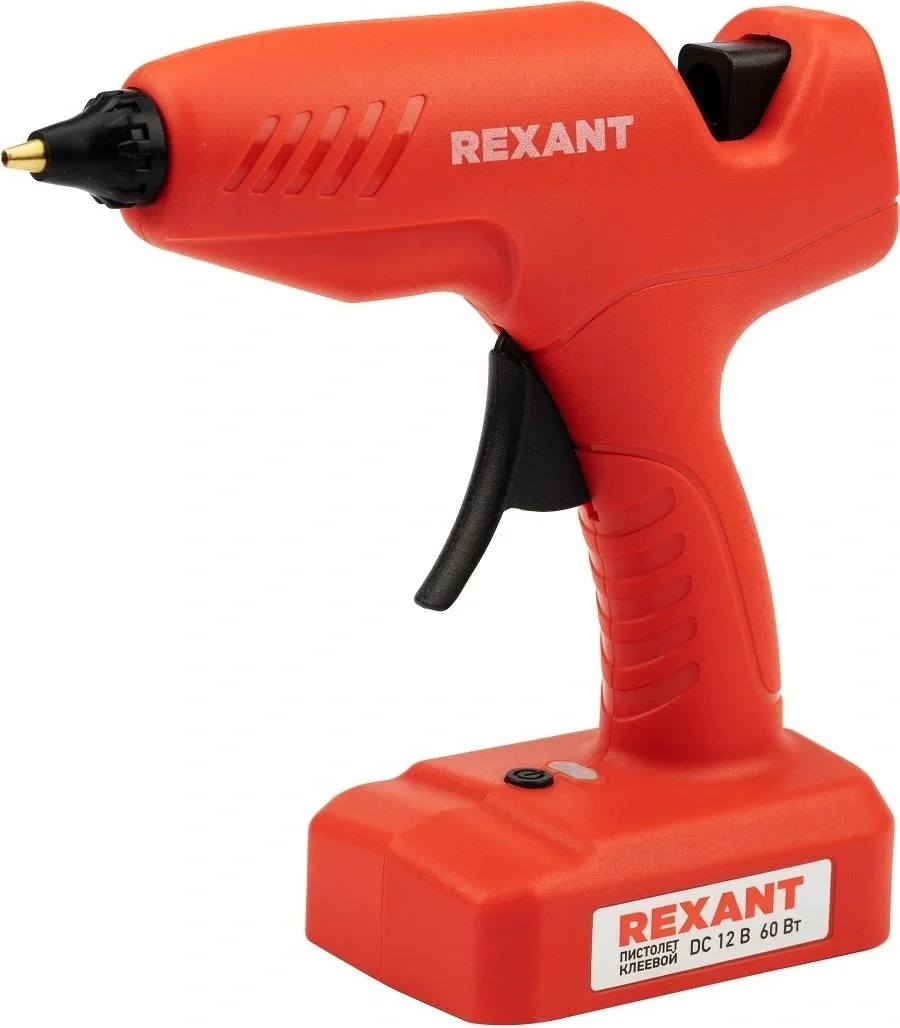 12-1553 Пистолет клеевой REXANT, 60 Вт, O11  мм,  «ЭКСПЕРТ»,  аккумуляторный, коробка