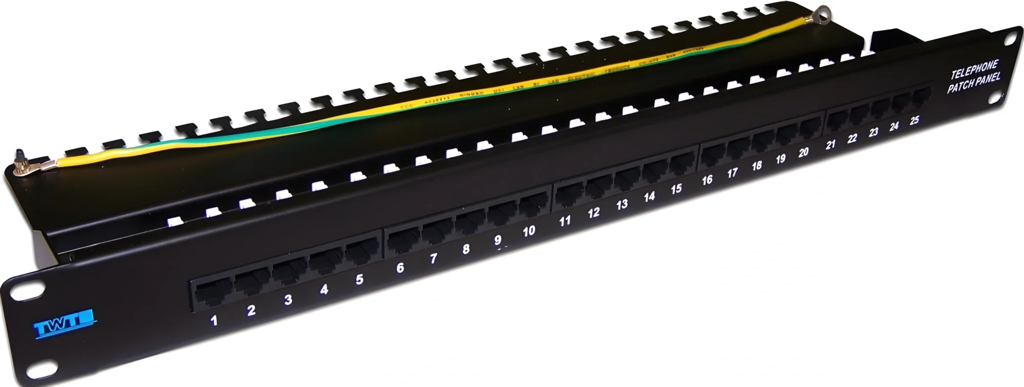 Патч-панель LANMASTER - TWT-PP телефонная, 25-ports, RJ-45, 110, 1U, цвет чёрный, TWT-PP25TEL45