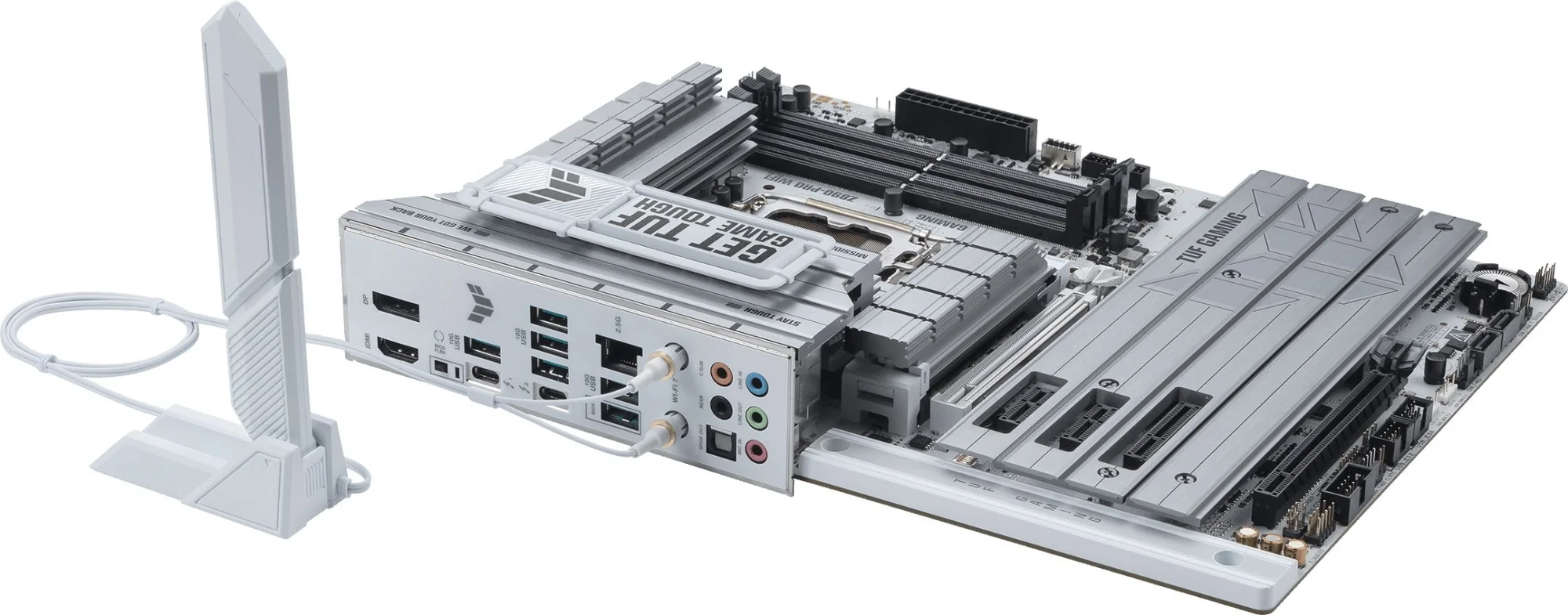 Материнская плата ASUS TUF GAMING Z890-PRO WIFI, LGA1851, Z890, 4*DDR5, 4*SATA, 4*M.2, 6*USB 3.2, 2*PCIx16, 1*PCIx4, 2*PCIx1,  2*Thunderbolt™ 4, HDMI+DP, ATX; 90MB1IR0-M0EAY0