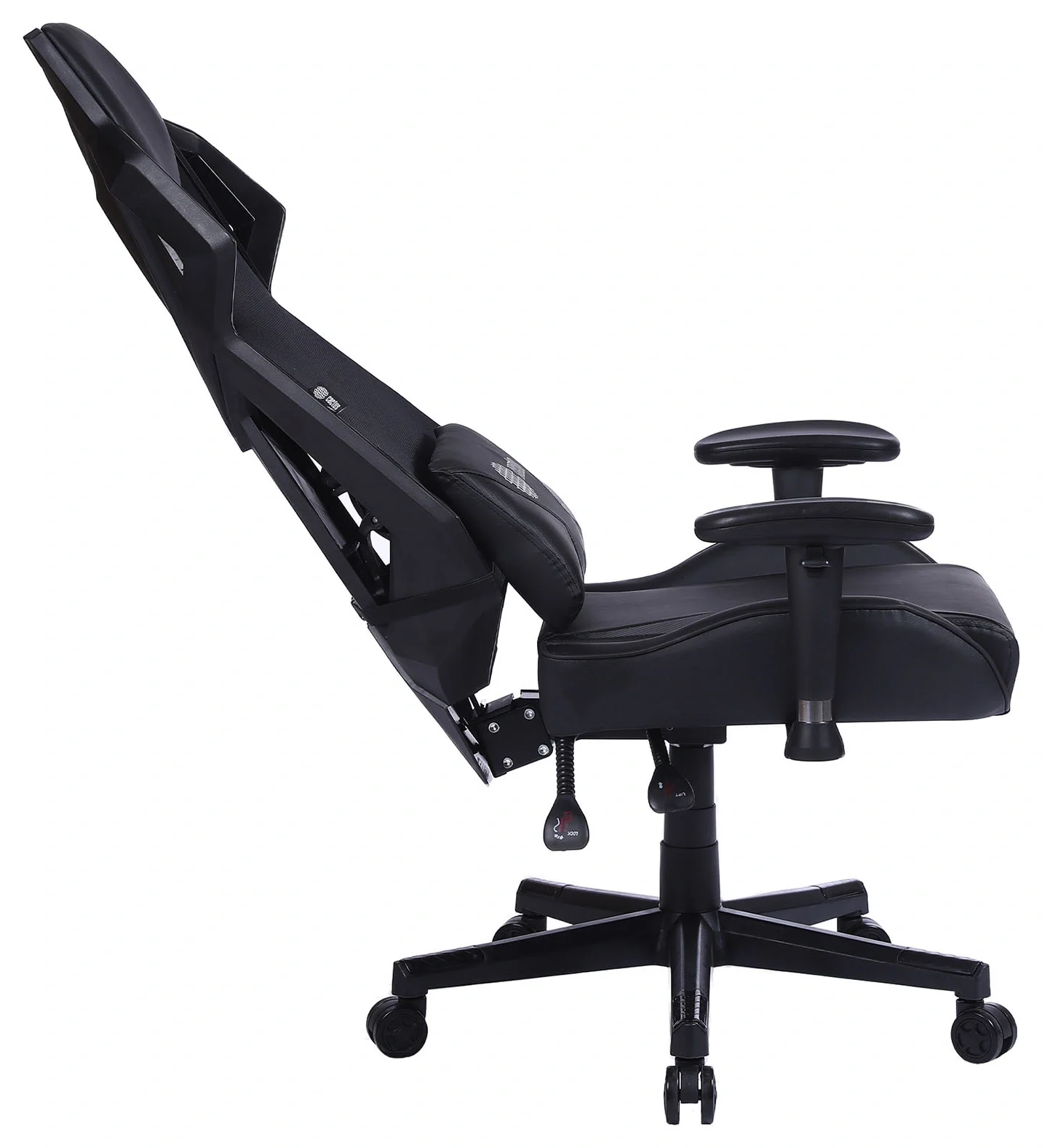 Кресло игровое Cactus CS-CHR-090BL черный, сиденье черный, эко.кожа, крестовина пластик, пластик черный