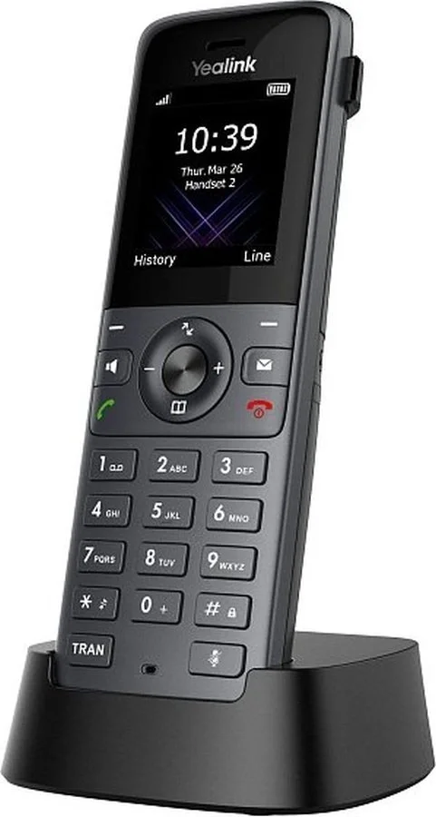 Трубка Yealink - W74H, outdoor range 300m, indoor range 50m, standby time 320h, talk time 24h, 1-handset, Bluetooth, headphone in, key illumination, серый, W74H