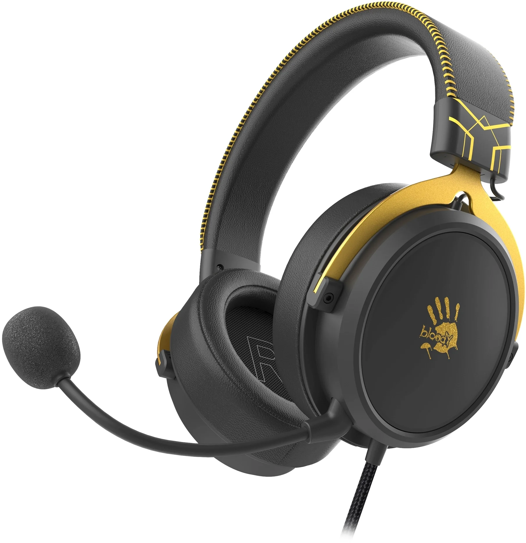 <114261> Наушники проводные A4Tech Bloody M590i (микрофон, 20-20 000 Гц, 105дБ, вирт. звук 7.1, 3.5 мм/USB) черный-лимонный [M590I SPORTS LIME]