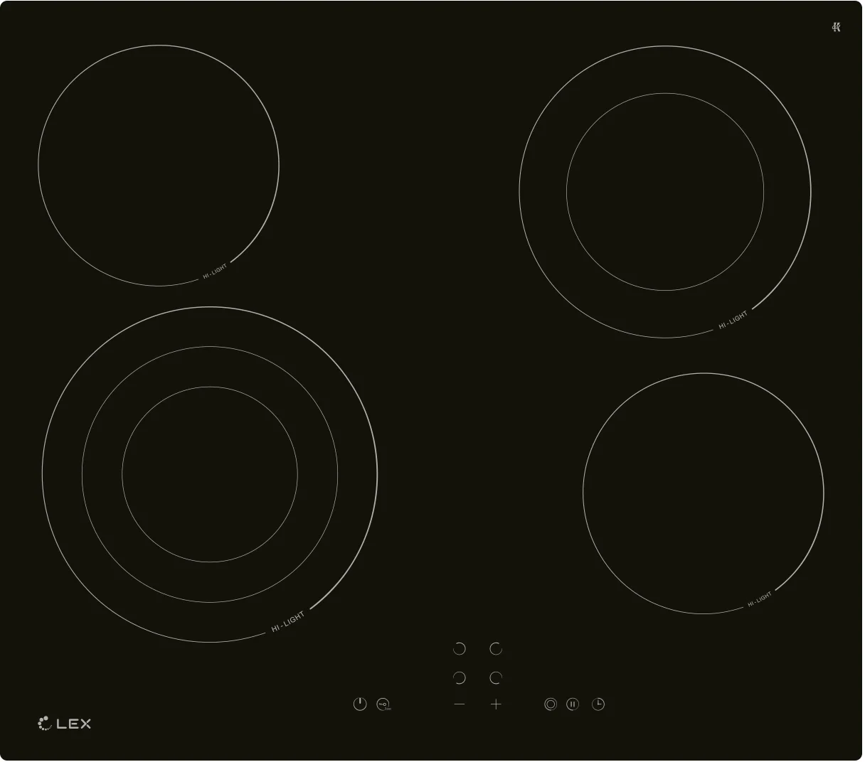 Варочная панель Lex CHPE000019, EVH 642B BL, Hi-Light, черная