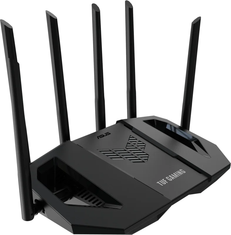 Беспроводной маршрутизатор Asus - TUF Gaming BE6500, 2.4 и 5 ГГц, 5764Мб/с, IEEE 802.11 a/b/g/n/ac/ax/be, 3x RJ-45, 2.5 Гб/с, mac address filtering, 6 antennas, 1-USB, чёрный, TUF-BE6500