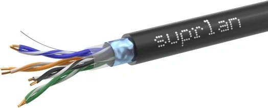 Кабель сетевой информационный Suprlan Premium 01-1039-1 кат.5E F/UTP 4 пары 24AWG нг(А)-HF  UV  универсальный  305м черный