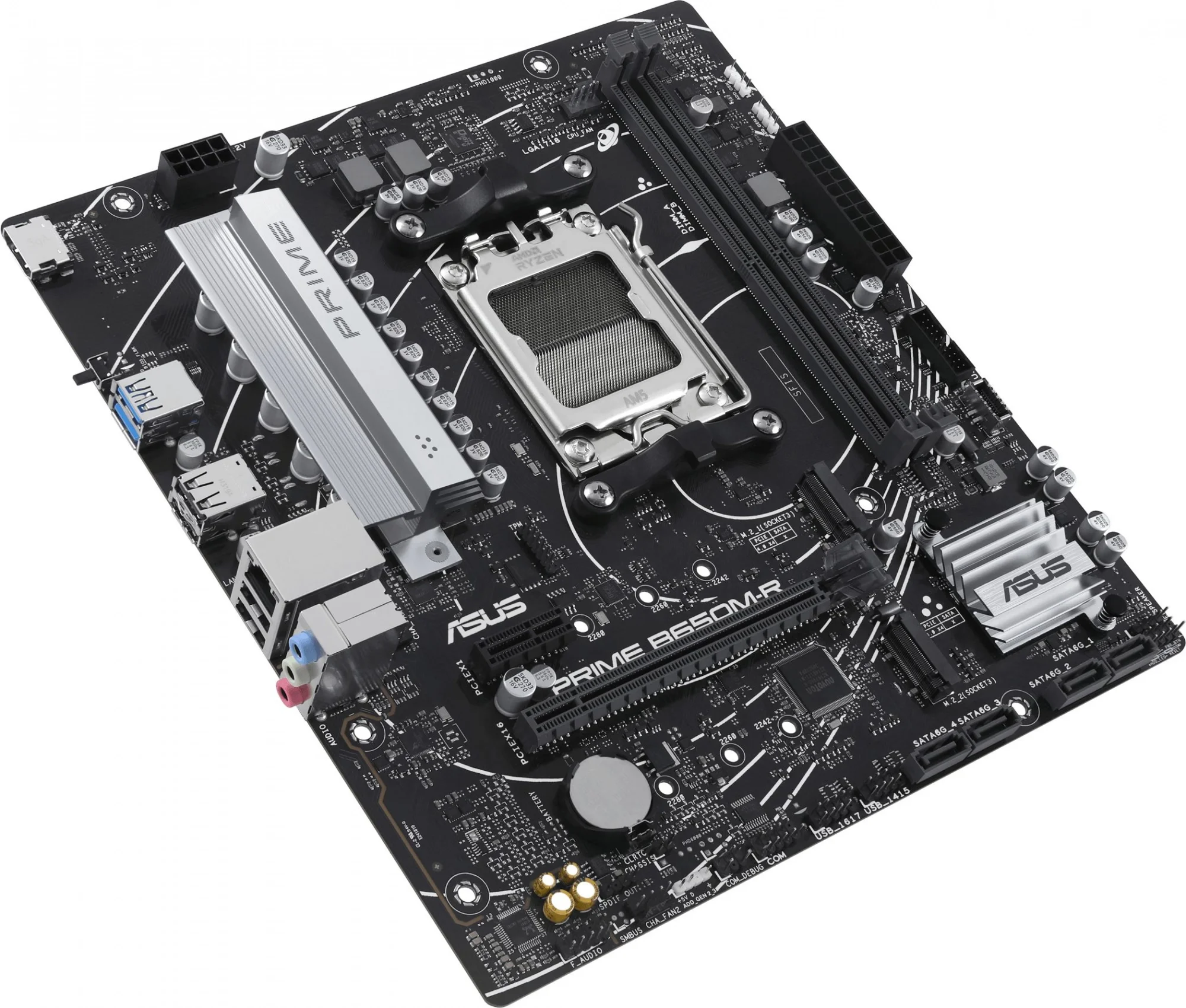 Материнская плата ASUS PRIME B650M-R, Socket AM5, AMD B650, 2xDDR5, 4xSATA, 2xM.2, 1xPCIe 4.0 x16, 1xPCIe x1, 1xHDMI, 1x 2.5Gb LAN, 2xUSB-A 3.2 Gen 1, 4xUSB-A 2.0, 3x3.5 мм, 7.1, mATX
