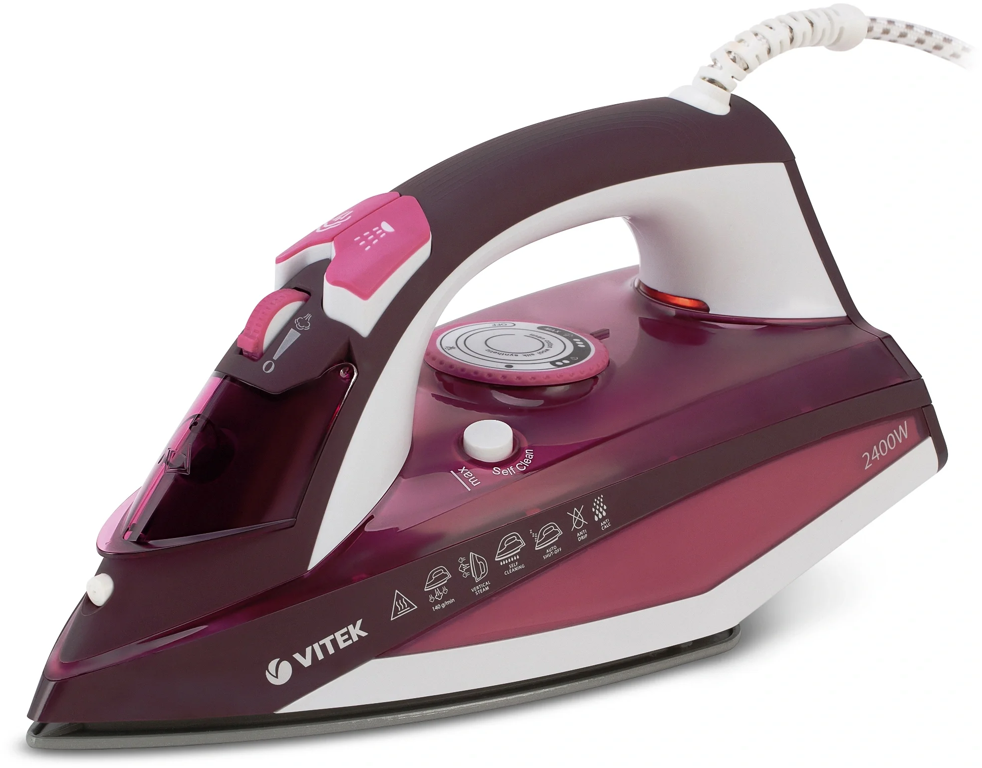 Утюг Vitek  VT-1215 2400Вт розовый
