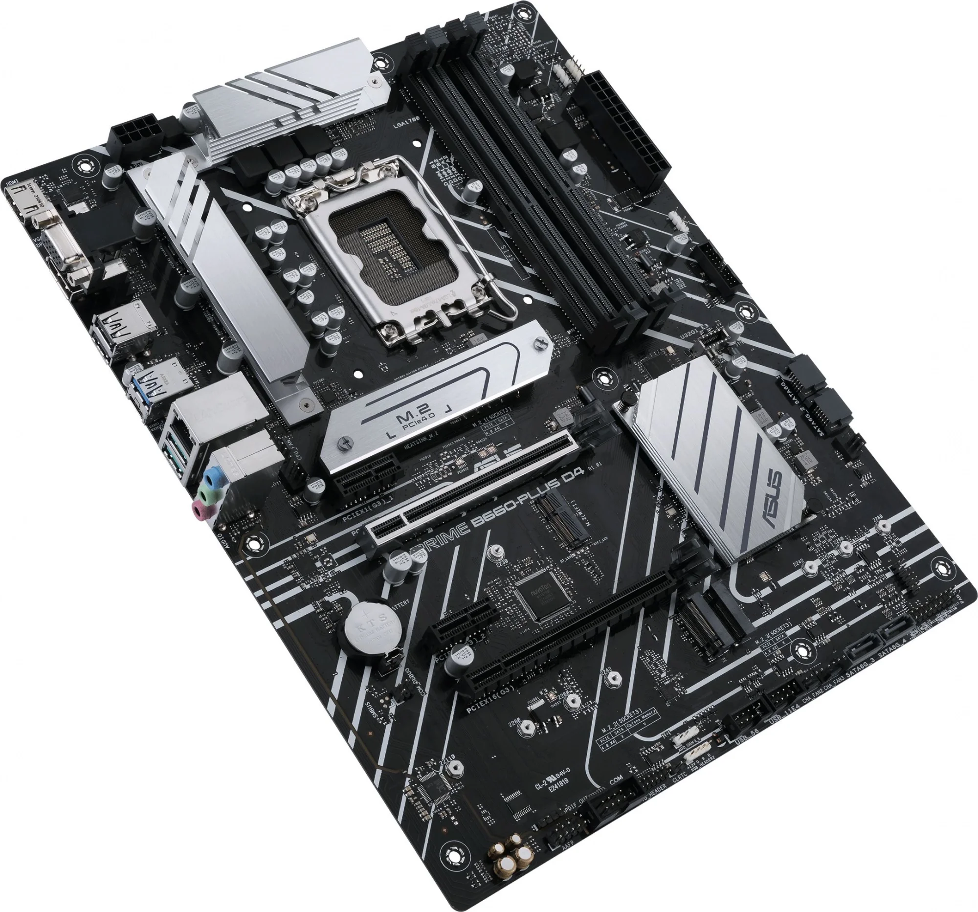 Материнская плата Asus - PRIME B660-PLUS D4, ATX, Intel B660, 1xLGA 1700, 4xDDR4 до 128ГБ, 1x2.5GbE, audio, M.2, VGA, HDMI, DP, 4xSATA, 2xUSB2.0, 3xUSB3.2, 1xUSB3.2 Type C, PRIME B660-PLUS D4