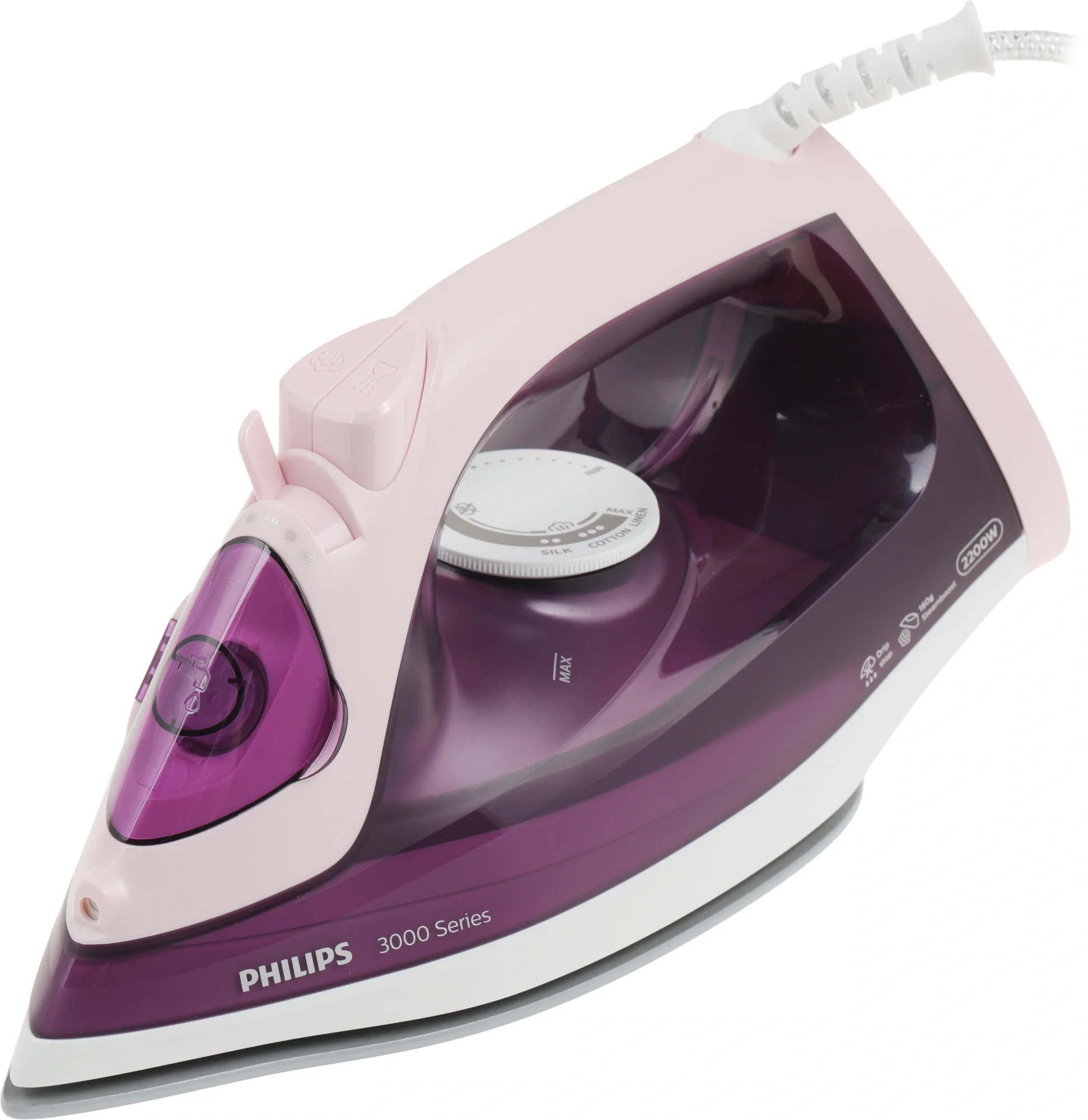 Утюг Philips DST3020/30 фиолетовый, 2200 Вт, 35 г/мин, 160 г/мин, 300 мл